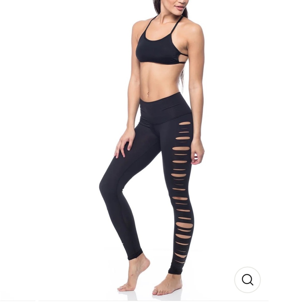Teeki Black Cutout Leggings Edgy Activewear